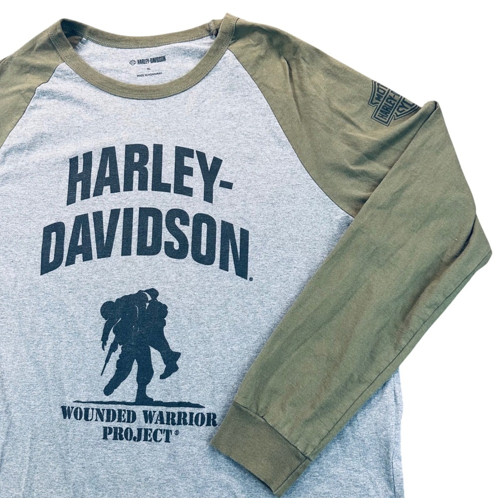 Harley-Davidson x Wounded Warrior Project Raglan Shirt Gray Green Men's XL